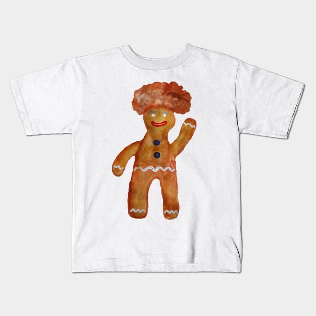 Gingerbread Man Kids T-Shirt by Manitarka